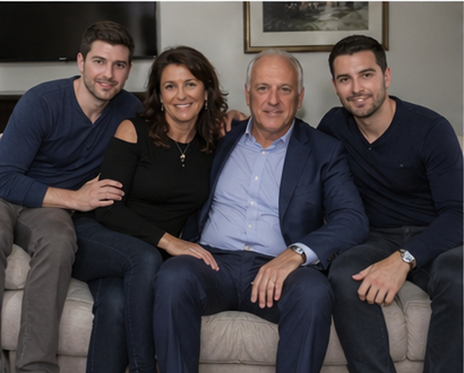 Tony Iavarone family living room portrait